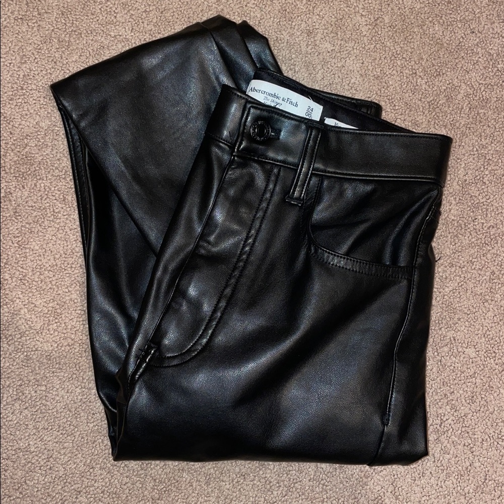 Abercrombie & Fitch Black Vegan Leather Pants